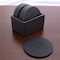 Dacasso Black Leather 10 Round Coaster Set with Holder AG-1035 - alternate 9